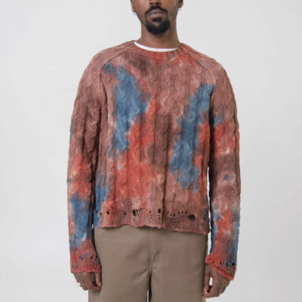 BNWT AW23 ACNE STUDIOS TIE-DYE CABLE KNIT SWEATER S & M & XL